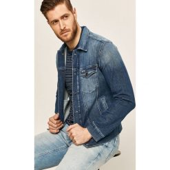 Tommy Jeans - Kurtka jeansowa. Niebieskie płaszcze męskie Tommy Jeans, xl, bez wzorów, z elastanu, krótkie, bez kaptura. W wyprzedaży za 359,90 zł.