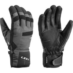 Leki Rękawice narciarskie Progressive 6 S Charcoal-Black 9,5. Szare rękawiczki damskie Leki, bez wzorów, ze skóry. W wyprzedaży za 339,00 zł.