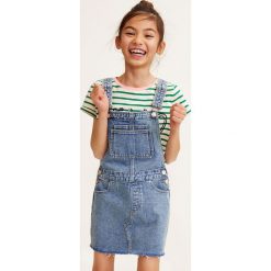 Mango Kids - Sukienka dziecięca Paula 104-152 cm. Niebieskie sukienki dziewczęce Mango Kids, bez wzorów, z bawełny, casualowe, bez rękawów, proste. Za 99,90 zł.