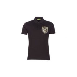 Koszulki polo z krótkim rękawem Versace Jeans IOCU. Czarne koszulki męskie Versace Jeans, m, bez wzorów, z jeansu, polo, z krótkim rękawem, krótkie. Za 279,20 zł.