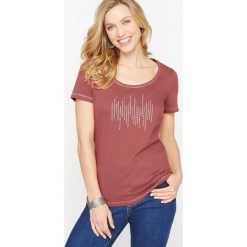 Gładka koszulka z okrągłym wycięciem szyi i krótkim rękawem. Różowe t-shirty damskie Anne weyburn, z bawełny, z okrągłym kołnierzem, z krótkim rękawem. Za 102,86 zł.