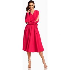 Sukienka kopertowa midi elegancka. Sukienki damskie e-margeritka.pl, s, w paski, z poliesteru, eleganckie, bez rękawów, bez kaptura. Za 159,99 zł.