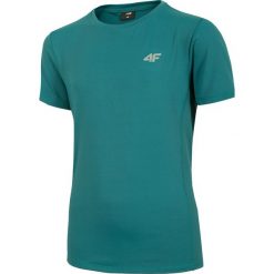 Koszulka sportowa chłopięca (122-164) JTSM403 - morska zieleń. Żółte t-shirty chłopięce marki 4F JUNIOR, bez wzorów, z dzianiny, bez rękawów. Za 39,99 zł.