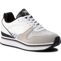 Sneakersy EMPORIO ARMANI - X3X046 XL214 F007 Plaster/White. Szare sneakersy damskie marki Emporio Armani, z zamszu, na obcasie. W wyprzedaży za 459,00 zł.