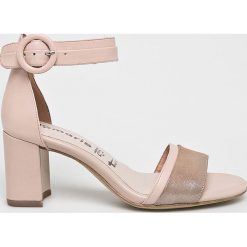Tamaris - Sandały. Czarne sandały damskie Tamaris, bez wzorów, ze skóry, bez obcasa, na obcasie, na klamry. Za 239,90 zł.