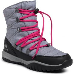 Śniegowce KAPPA - Sveberg 242792 Ice/Pink 6522. Szare kozaki damskie Kappa, na zimę, ze skóry ekologicznej, bez obcasa, bez zapięcia. W wyprzedaży za 139,00 zł.