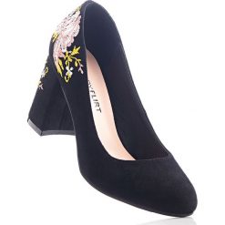 Buty ślubne damskie: Czółenka bonprix czarny wzorzysty