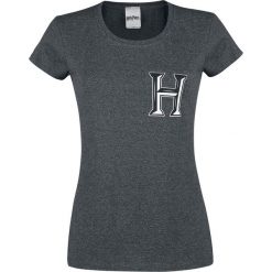 Harry Potter Hogwarts - Varsity Koszulka damska odcienie ciemnoszarego. Szare bluzki damskie Harry Potter, xl, z nadrukiem, z okrągłym kołnierzem. Za 62,90 zł.