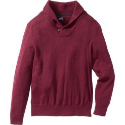 Swetry męskie: Sweter z szalowym kołnierzem Regular Fit bonprix jeżynowy