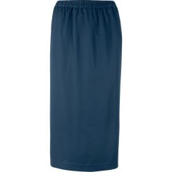Spódnica ze stretchem, w długości do łydki, z rozcięciem z tyłu bonprix ciemnoniebieski. Niebieskie spódniczki damskie bonprix, bez wzorów, maxi. Za 54,99 zł.