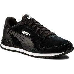 Sneakersy PUMA - St Runner v2 Sd 365279 01 Puma Black/Puma Black. Czarne półbuty damskie Puma, na co dzień, bez wzorów, z zamszu, bez obcasa, na płaskiej podeszwie, bez zapięcia. W wyprzedaży za 179,99 zł.