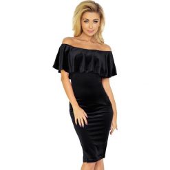 Giovanna Sukienka hiszpanka - welur czarna. Czarne sukienki damskie marki numoco, s, bez wzorów, z weluru, z falbankami, bez rękawów. Za 159,00 zł.
