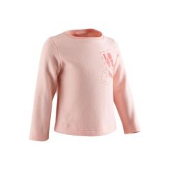 Bluza do gimnastyki 100 dla maluchów. Różowe bluzy niemowlęce DOMYOS, bez wzorów, z elastanu, bez rękawów, bez kaptura. Za 19,99 zł.