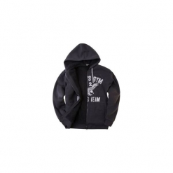 Bluza męska z kieszeniami, ze ściągaczami, z kapturem, rozpinana z futerkiem. Czarne bluzy męskie TXM, m, bez wzorów, z kapturem, bez rękawów, z kapturem. Za 29,99 zł.
