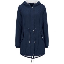 Kurtka parka na podszewce z polaru bonprix ciemnoniebieski. Szare kurtki damskie marki SIMOND, s, z materiału. Za 189,99 zł.