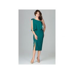 Sukienka K489 Zielony. Zielone sukienki damskie Lenitif, xl, bez wzorów, bez kołnierzyka, bez rękawów. Za 179,00 zł.