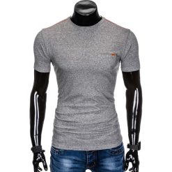 T-SHIRT MĘSKI BEZ NADRUKU S885 - SZARY. Szare t-shirty męskie z nadrukiem marki Ombre Clothing, m, z bawełny. Za 19,99 zł.