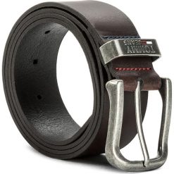 Pasek Męski TOMMY JEANS - Tjm Metal Loop Belt 4.0 AM0AM03286 100 041. Brązowe paski męskie Tommy Jeans, w paski, z jeansu. W wyprzedaży za 159,00 zł.