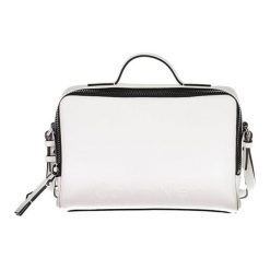 Torebka w kolorze białym - (S)26 x (W)18 x (G)8 cm. Białe torebki klasyczne damskie Calvin Klein, w paski, ze skóry, na ramię, bez dodatków. W wyprzedaży za 449,95 zł.
