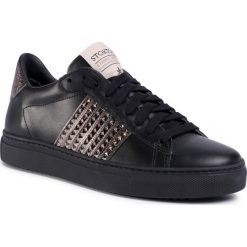 Sneakersy STOKTON - 697-D Vitello Nero/Fascia Cdf. Czarne półbuty damskie Stokton, ze skóry. W wyprzedaży za 549,00 zł.
