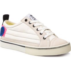 Tenisówki DIESEL - D-Velows Low Patch W Y01922 P2283 H7102 Star White/Pink Fluo. Brązowe półbuty damskie Diesel, bez wzorów, ze skóry, bez zapięcia. W wyprzedaży za 419,00 zł.