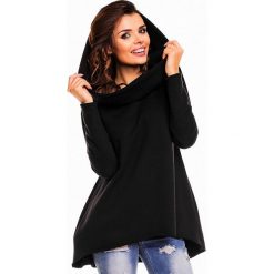 Czarna Nietuzinkowa Bluza z Dużym Kapturem. Czarne bluzki damskie marki Molly.pl, s, bez wzorów, z bawełny, bez rękawów. Za 118,90 zł.