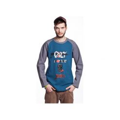 YOUNG by SZUM bluza męska sea. Niebieskie bluzy męskie rozpinane marki Slogan ubrania ekologiczne, etyczne i wegańskie, l, z aplikacjami, z bawełny. Za 199,00 zł.