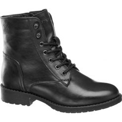 Botki damskie 5th Avenue czarne. Czarne botki damskie na obcasie 5th Avenue, z materiału, na sznurówki. Za 219,90 zł.