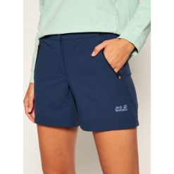 Szorty sportowe Jack Wolfskin Trail 1506021. Niebieskie spodnie damskie Jack Wolfskin, bez wzorów, sportowe. W wyprzedaży za 189,00 zł.