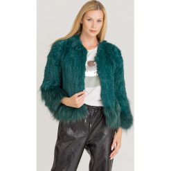 FUTERKO TWINSET. Zielone kurtki damskie Twinset, z haftami, z futra. Za 1429,50 zł.