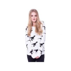 BLUZA W DINOZAURY - Biała. Białe długie bluzy damskie marki Heroesque, s, z bawełny. Za 189,00 zł.