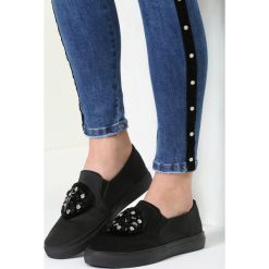 Trampki damskie slip on: Czarne Slip On Here We Go Again