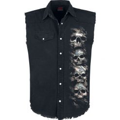 Koszule męskie: Spiral Camo-Skull Koszula bez rękawów – Workershirt czarny