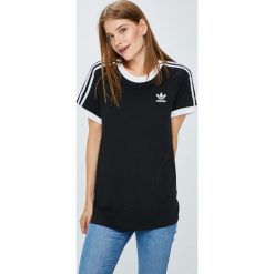 Adidas Originals - Top. Czarne topy damskie marki adidas Originals, z elastanu, z okrągłym kołnierzem. Za 129,90 zł.