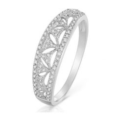 RABAT Pierścionek Złoty - złoto 585, Diament 0,22ct. Żółte pierścionki damskie W.KRUK, z diamentem, złote. W wyprzedaży za 1430,00 zł.
