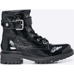 Hilfiger Denim - Botki. Czarne buty zimowe damskie marki Hilfiger Denim, z denimu, z okrągłym noskiem, na klamry. W wyprzedaży za 449,90 zł.