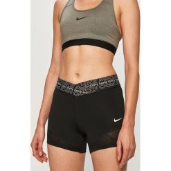 Nike - Szorty. Czarne spodenki sportowe damskie Nike, s, z nadrukiem, z elastanu, sportowe. Za 129,90 zł.