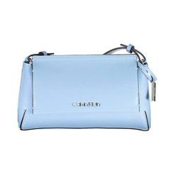 Torebka w kolorze blękitnym - (S)29 x (W)15 x (G)8 cm. Niebieskie torebki klasyczne damskie Calvin Klein, w paski, ze skóry, na ramię, bez dodatków. W wyprzedaży za 379,95 zł.