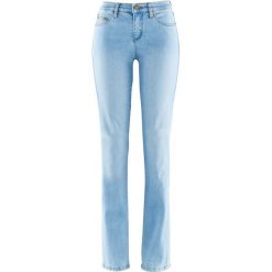 Dżinsy "Wyszczuplające sylwetkę" STRAIGHT bonprix jasnoniebieski. Niebieskie jeansy damskie bonprix, z podwyższonym stanem. Za 44,99 zł.