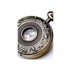 ZODIAK I zegarek kieszonkowy, dewizka. Pomarańczowe zegarki męskie marki Drobiny czasu, ze stali. Za 229,00 zł.