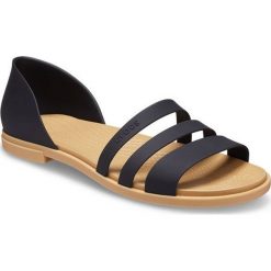 SANDAŁY TULUM OPEN FLAT. Pomarańczowe sandały damskie Crocs, w paski, na wysokim obcasie, na płaskiej podeszwie, z paskami. Za 229,99 zł.