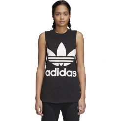 KOSZULKA NA RAMIĄCZKACH TREFOIL (40). Bluzki sportowe damskie Adidas, bez wzorów, z bawełny, bez kołnierzyka, bez rękawów, bez kaptura. W wyprzedaży za 109,99 zł.