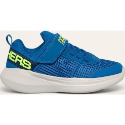 Skechers - Buty dziecięce. Niebieskie trampki chłopięce Skechers, bez wzorów, z gumy, sportowe, bez zapięcia. W wyprzedaży za 169,90 zł.