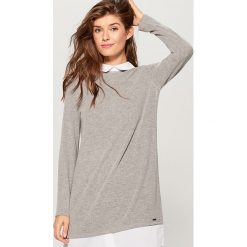 Sweter z koszulowymi wstawkami - Szary. Szare bez kategorii Mohito, s, z koszulowym kołnierzykiem. Za 119,99 zł.