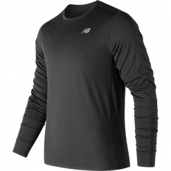 New Balance MT73063BK. Czarne t-shirty męskie marki New Balance, s, z materiału, z długim rękawem, do biegania. Za 119,99 zł.