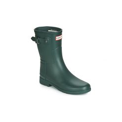 Kalosze Hunter ORIGINAL REFINED SHORT. Zielone kalosze damskie Hunter, bez wzorów. Za 419,30 zł.