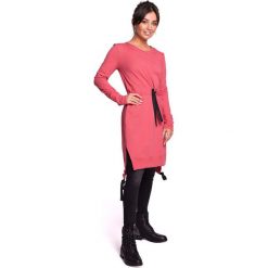Koralowa Casualowa Sukienka w Stylu Bluzy. Pomarańczowe bluzy damskie Molly.pl, s, bez wzorów, z dzianiny, bez rękawów, bez kaptura. Za 145,90 zł.