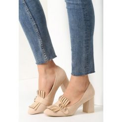Buty ślubne damskie: Beżowe Czółenka Argyle