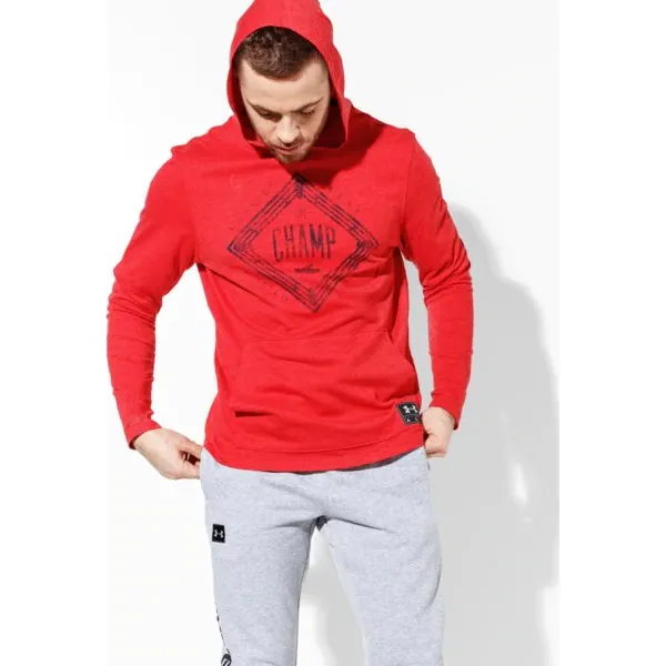 Under Armour Bluza Icons Of Wi Ll Clay Tr , czerwony, rozmiar M. Czerwone bluzy męskie Under Armour, m, bez wzorów, z bawełny, z kapturem, bez rękawów, bez kaptura. W wyprzedaży za 99,99 zł.