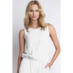 Zwiewny kombinezon, KB101 ecru. Kombinezony damskie Lanti, na co dzień, bez wzorów, eleganckie, bez kołnierzyka, bez rękawów. Za 179,00 zł.